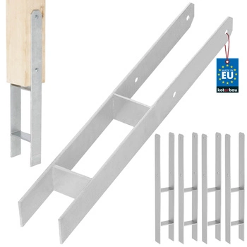 Základňa stĺpika h na zamurovanie pozinkovaná strieborná 70 mm sada 4 ks.