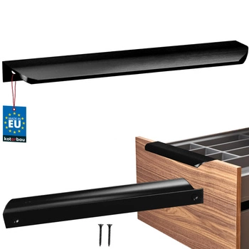 Úchyt nábytkový hliníkový čierny mat 192/212 mm