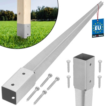 Základňa stĺpa poháňaná kotva zem oceľ 45x45x600 mm