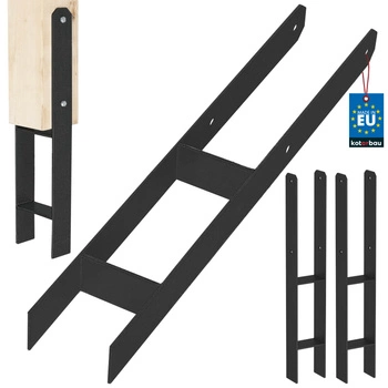 Základňa stĺpika h na zamurovanie pozinkovaná čierna 90 mm sada 2 ks.