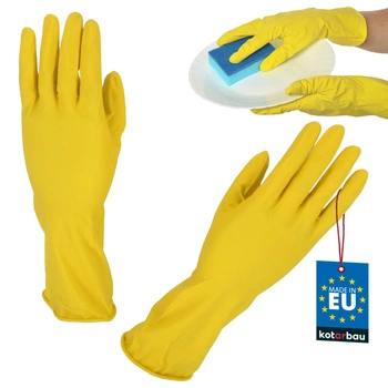 Žlté latexové gumové rukavice veľkosti m