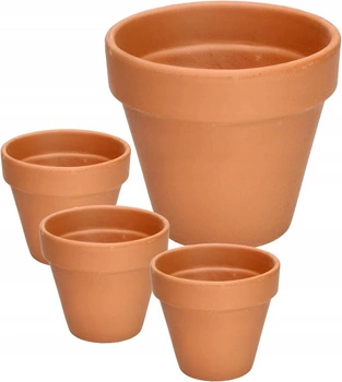 Hlinený kvetináč 13 terakotový keramický kvetináč - 4 ks.