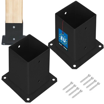 Základňa stĺpa priskrutkovaná k betónu čierna 90x90 mm sada 2 ks.