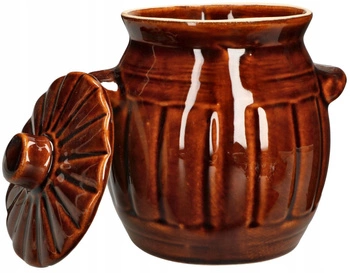 Kameninový sud s vekom na nakladanie kapusty a uhoriek 1,2 l