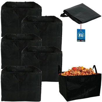 Záhradný kôš na lístie trávu obdĺžnikový zelený 120 l sada 5 ks.