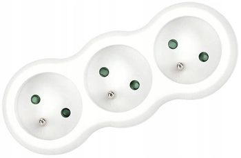 3-zásuvkový rozdeľovač napájania pri poruche zeme