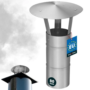 Dymová strieška na komínové potrubie pozinkovaná strieborná 180 mm