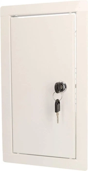 Oceľové kontrolné dvierka s bielymi kľúčmi 30x15 cm