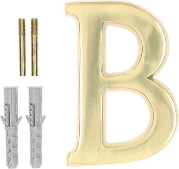 Písmeno na výšku domových dverí "b" 10cm mosadz