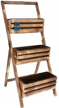 Záhradný záhon 3 balkónové kvetináče s krbovou vložkou - 105 cm