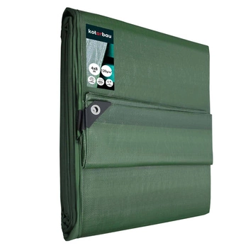 Plachta ochranná pevná hrubá univerzálna olivová 120 g/m2 4x8 m