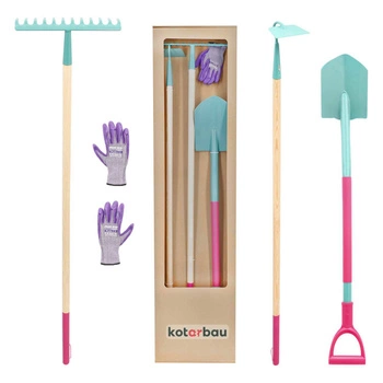 Sada záhradného náradia motyky hrable rýľ rukavice