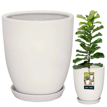 Keramické glazované biele kvetináče 26 cm