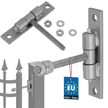 Záves brány s maznicami skrutkovací strieborný fi 12 mm