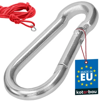 Hasičský karabínový háčik na hojdačku lano hammock kovový 60 mm