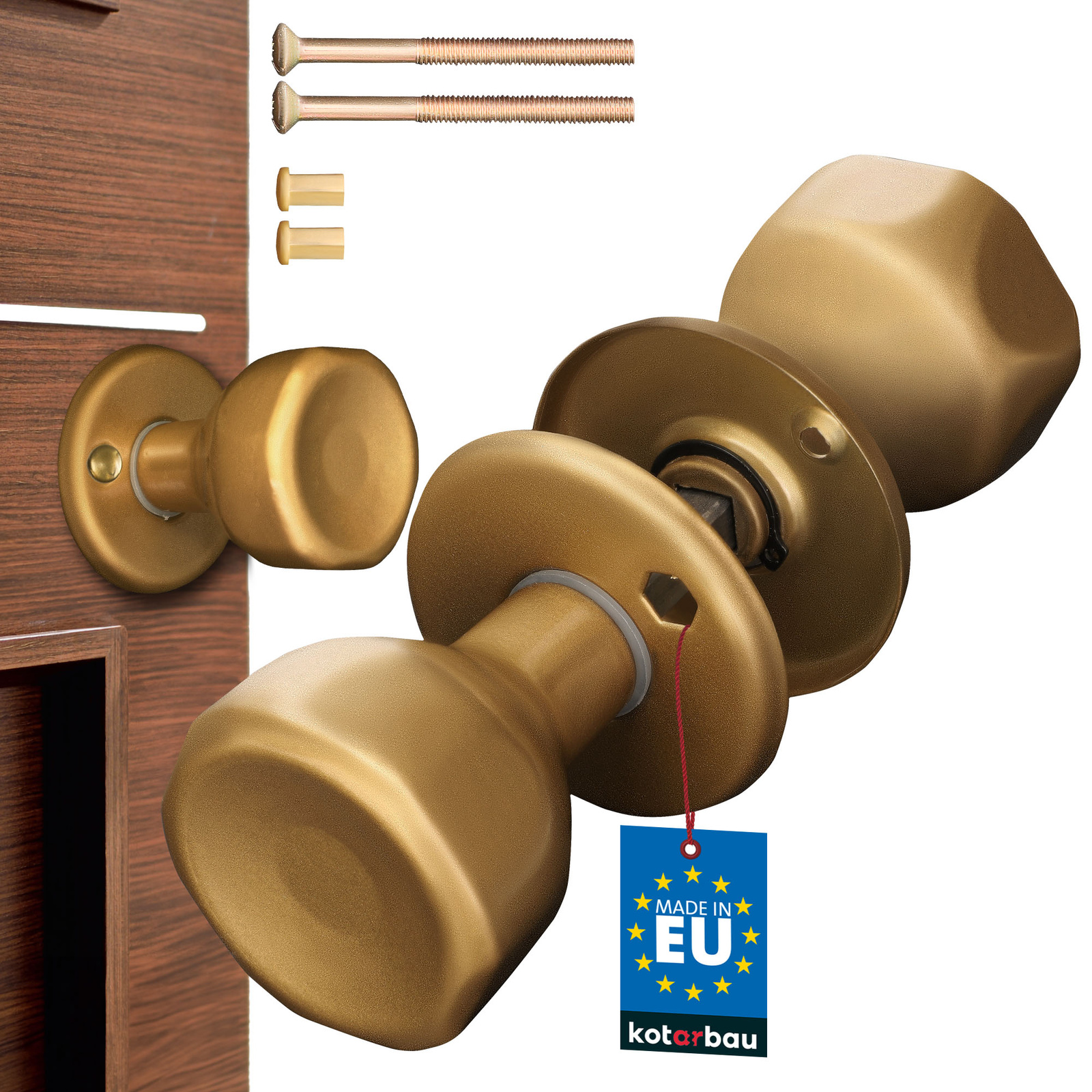 Otočný gombík pre dvere brány zlato