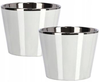 Keramický kvetináč ⌀11 cm biely - 2 ks.