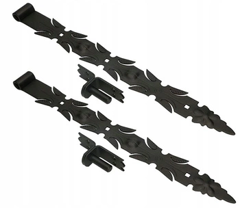 Ozdobný kovaný záves na dvere 600 mm so západkou - 2 ks.