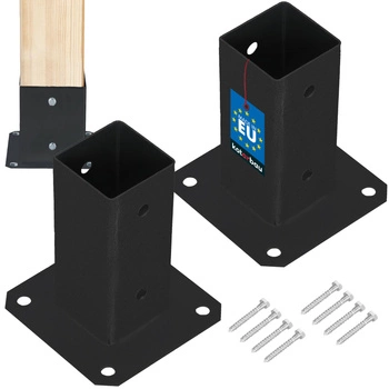 Základňa stĺpa priskrutkovaná k betónu čierna 60x60 mm sada 2 ks.