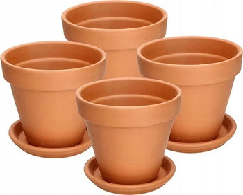 Hrnčiarsky hlinený terakotový tanier fi 11 - 4 ks