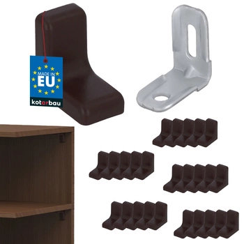 Nábytková uhlová konzola s uzáverom wenge sada 25 ks.