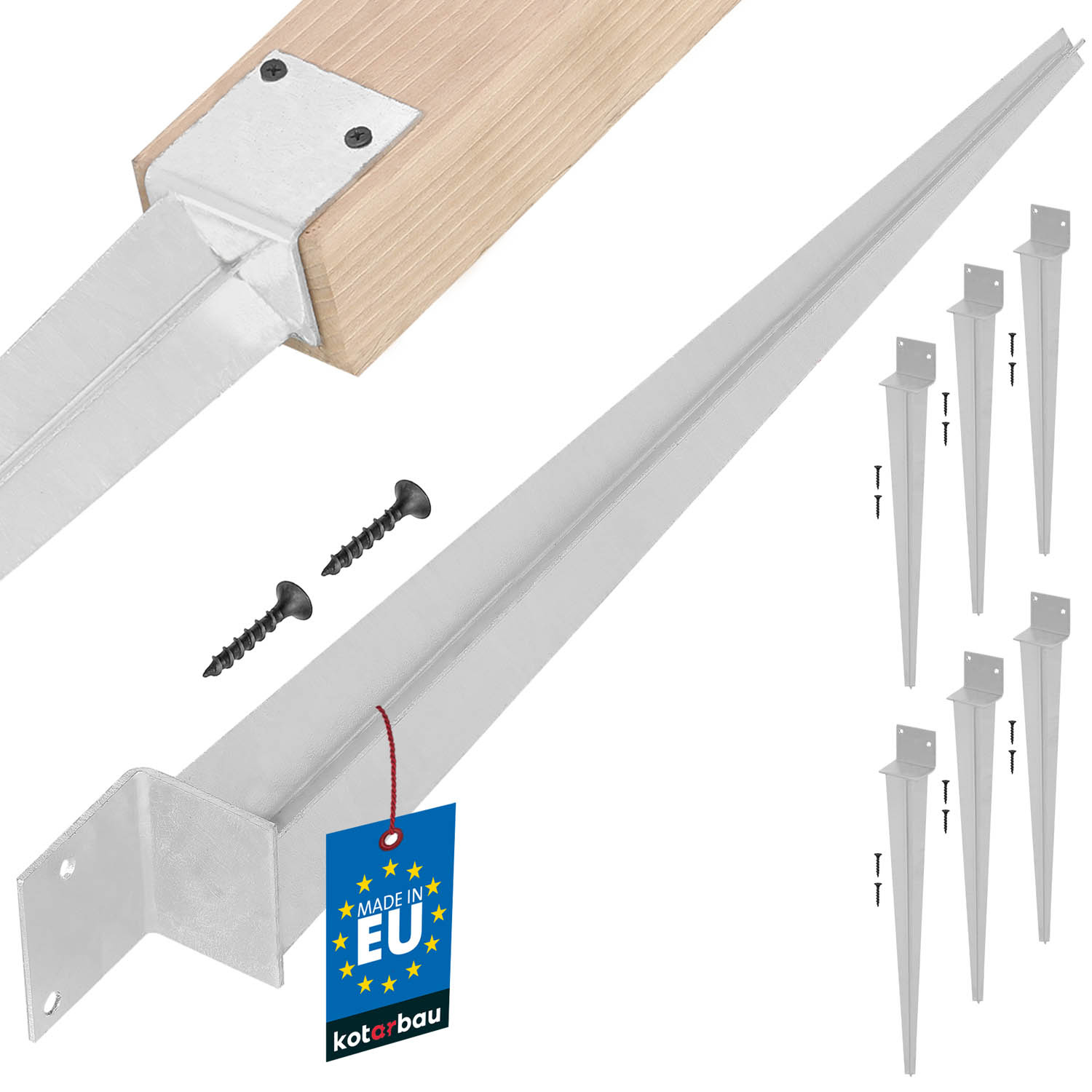 Kotviaca konzola s pohonom na základňu stĺpa typ l - 500 mm sada 6 ks.