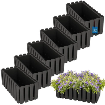 Kvetináč balkónový šedý na zábradlí 400 MM Sada 6 ks..