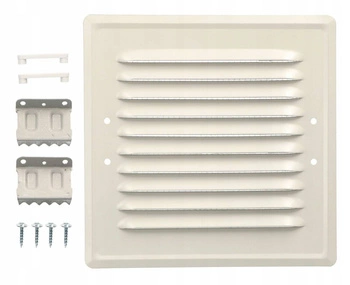 Ventilačná mriežka kovová pre krb 16,5x16,5 s háčikmi - Farba biela