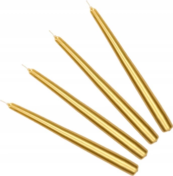 Sada 4 kužeľových svietnikov zlatá metalíza