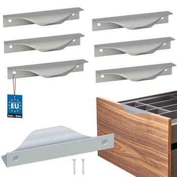 Hranatá nábytková úchytka moderná hliníková strieborná 96 mm sada 6 ks.