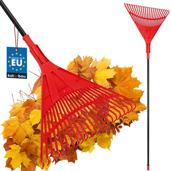 Veľké vejárové hrable na lístie 50 cm + hliníková násada 1,5 m