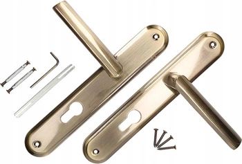 Dverová kľučka 72 mm dlhý štít na kľúč súprava – Farba patina