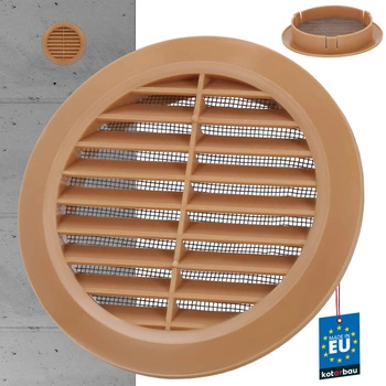 Okrúhla vetracia mriežka so sieťkou béžová 100 mm