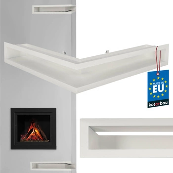 Luft rohová krbová mriežka biela oceľová 50x50 cm