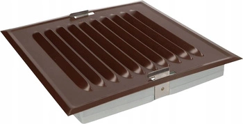 Vetracia mriežka kovová komínová so sieťkou 14x14 cm - Farba hnedá