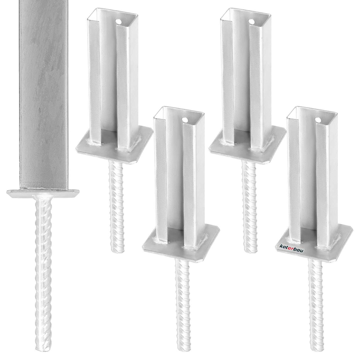 Základňa pre stĺpik na zabudovanie do stĺpika panelu 60x40 mm sada 4 ks.