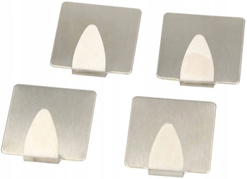 Vešiak háčik samolepiaci kúpeľňa 4 ks - Farba strieborná