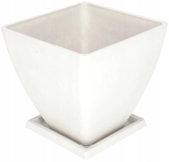 Kompozitný kvetináč s podstavcom 28 cm biely