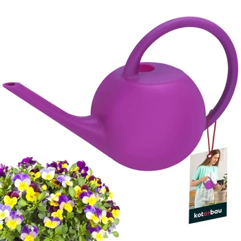 Plastová konevka guľatá na rastliny kvety 1,2 l - Farba fialová