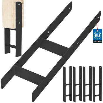 Základňa stĺpika h na zamurovanie pozinkovaná čierna 150 mm sada 4 ks.