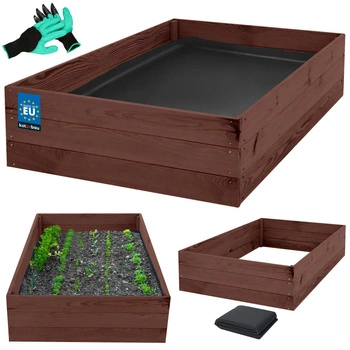 Debnička na zeleninu drevená bylinky pestovanie hnedá 120x80x27 cm