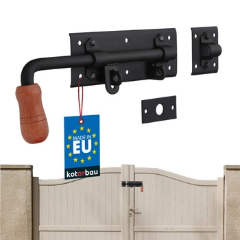 Garážová závora zámok dvere brány oceľ ľavá čierna 280 mm