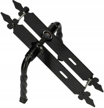 Kľučka lila pre bránu s bráničkou kovaná 90 mm na kľúč