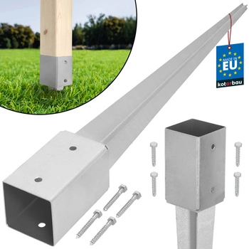 Základňa stĺpa poháňaná kotva zem oceľ 80x80x750 mm