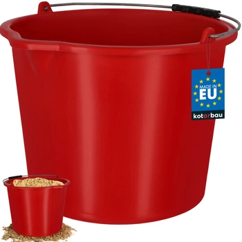 Vedro stavebné hospodárske s výlevkou 16 l červené