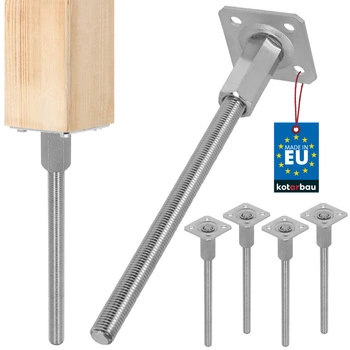 Základňa stĺpa kotva vertikálne nastaviteľná oceľová 80x330 mm sada 4 ks.