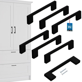 Nábytková úchytka klasická moderná čierna matná 96 mm sada 6 ks.