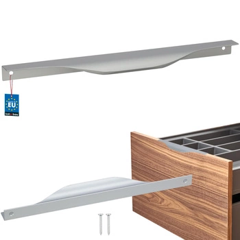 Hranatá nábytková úchytka moderná hliníková strieborná 256 mm