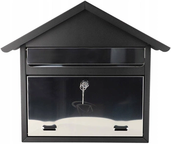 Čierna poštová schránka na noviny 405x372 oceľová poštová schránka