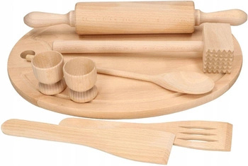Sada valčekov tĺčik lyžica drevené kuchynské náradie